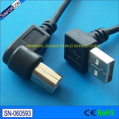 Usb a male to usb b male angled usb l shape USB printer scanner cable