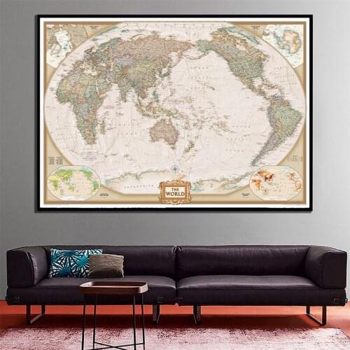 24x36cm National World Map Revised June 2011 For Home Wall Decor And Learn Education