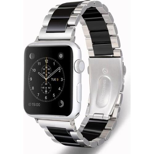 Stainless steel Ceramic strap for Apple watch band 44mm 40mm 42mm 38mm iwatch band apple watch pulseira 5/4/3/2/1 accessories