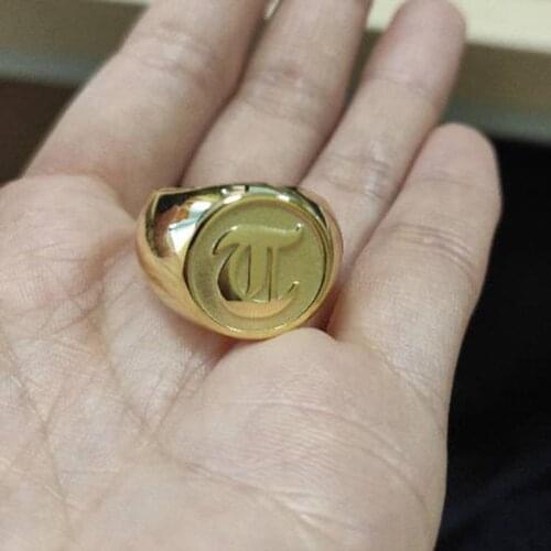 Free Shipping Custom Personalized Engrave 26 Letter Ring For Men Fashion Ring 925 silver Ring For Your Boyfriends And Husband