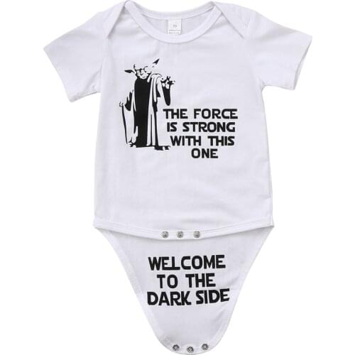 2020 Baby Boys Summer Bodysuits Star War Newborn Kid Baby Boy Girl Funny Print Letter Jumpsuit Clothes 0-18M