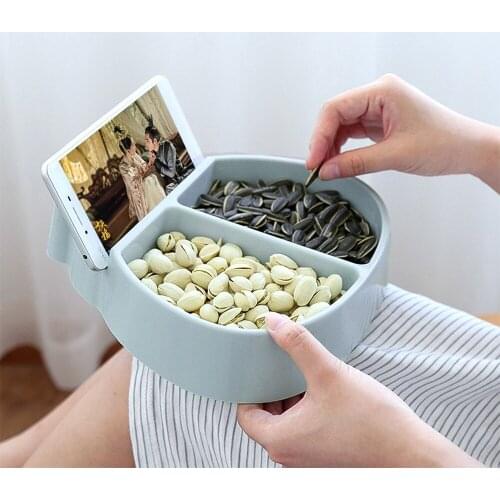 Creative Ladybug Bowl Seeds Nuts And Dry Fruits Storage Box Plate Dish Snacks Storage Tray Home Organizer With Phone Holder