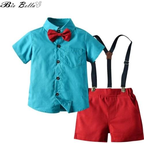 Summer Children Boys Clothing Suit Fashion Gentleman Boy Baby Clothes Wedding Party 1-6 Years Boy Clothing 2021 Summer Outfits