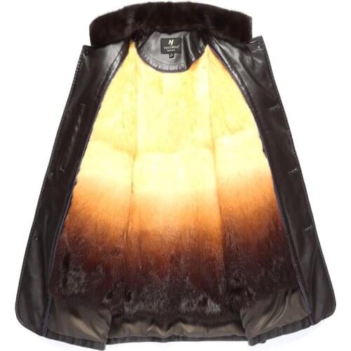 2018 New leather Men Fur Coats -40 Degree Russia Snow Winter Warm Coats