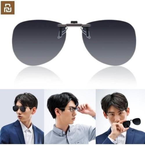 Youpin TS Driver Night Vision Glasses/Pilot Sun clip TAC lens 135 degree upturn Zinc alloy Clip 10g light weight for Night drivi