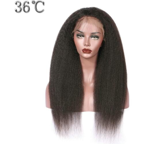 12Inch 180%Density Short Bob Yaki Straight Synthetic Lace Front Wig For Women With Baby Hair Heat Resistant Fiber Hair Daily Wig