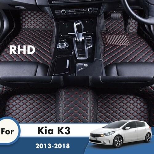 RHD Carpets For Kia K3 2018 2017 2016 2015 2014 2013 Leather Waterproof Car Floor Mats Custom Foot Pads Car Accessories Interior