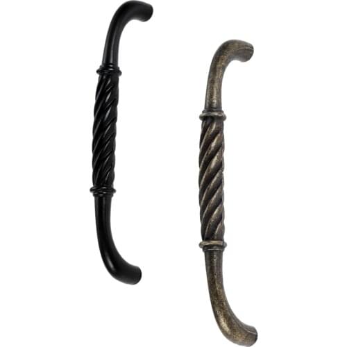 1pc Zinc Alloy Handle Antique Bronze/Black Twist Pattern Bar shape 137mm Pull w/screw Knob Drawer/Kitchen/Cupboard Modern Simple