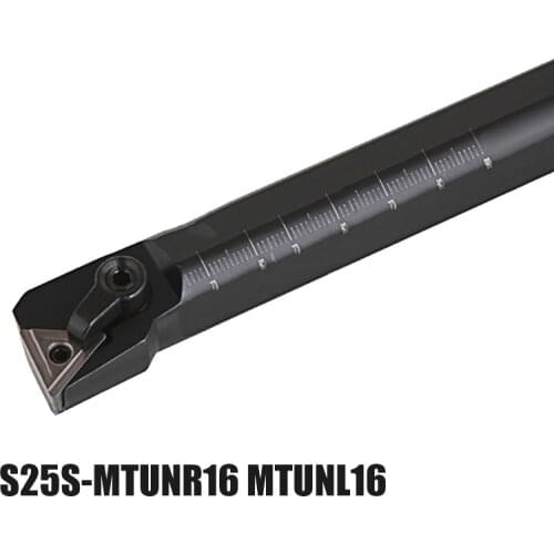 S25S-MTUNR16 / S25S-MTUNL16 CNC Lathe Internal Threading Boring Bar Turning Tool Holder Black Tool