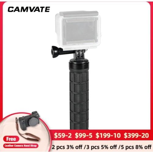 CAMVATE Rubber Handle Grip With GoPro Monopod Mount Adapter & 1/4"-20 Male/Female Threads For GoPro HD HERO 1 2 3 4 Cameras New