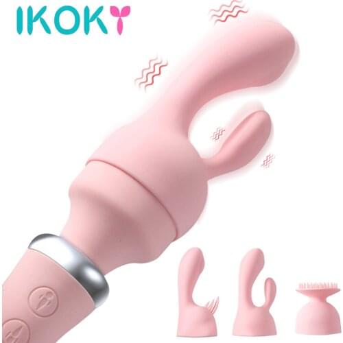 IKOKY Silicone Magic Wand Cover AV Stick Head Cap Sexy Caps Extender Clitoris Stimulator Vibrator Headgear Sex Shop