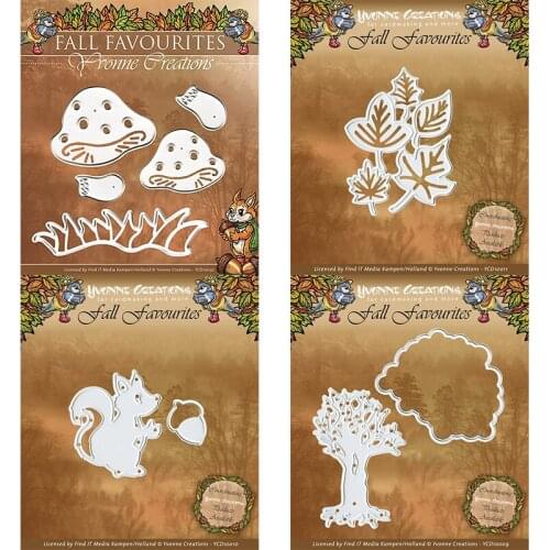 Piggy Craft metal cutting dies cut die mold Mushroom Maple Tree Squirrel Scrapbook paper craft knife mould blade punch stencil