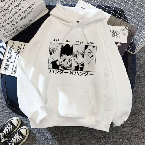 Kawaii Hunter X Hunter Hoodie Mens Womens Tether Streetwear Killua Zoldyck Anime Black Hoodie Bluzy Top Clothes