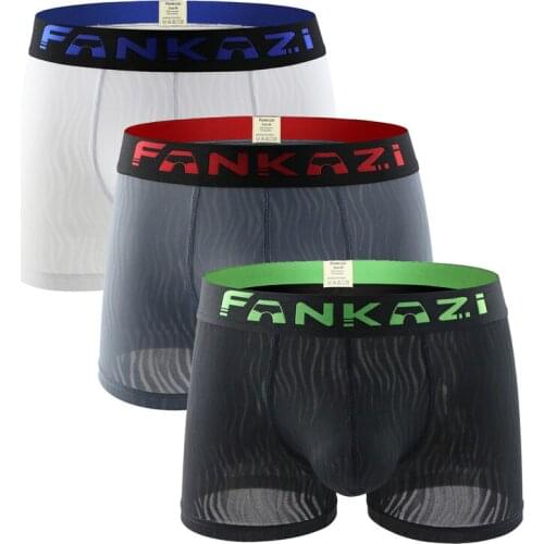 3PCS/Lot Sexy Seamless U Convex Pouch Mens Underwear Boxer Shorts Soft Sexy Male Underpants Cueca Homme Underwear Boxers Trunks