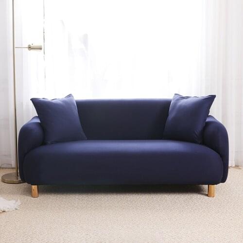 Solid Color Elastic Sectional Sofa Cover Spandex Polyester Corner Couch Slipcover Chair Protector Living Room 1/2/3/4 Seater