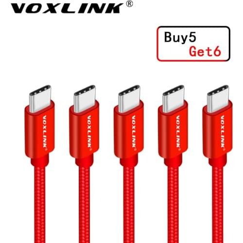 VOXLINK USB Cable TypeC Nylon Braided Fast Charge Cable For SamsungS10 S9 S8 Galaxy For HTC10 Macbook Xiaomi Mi8 A1Charging Cord