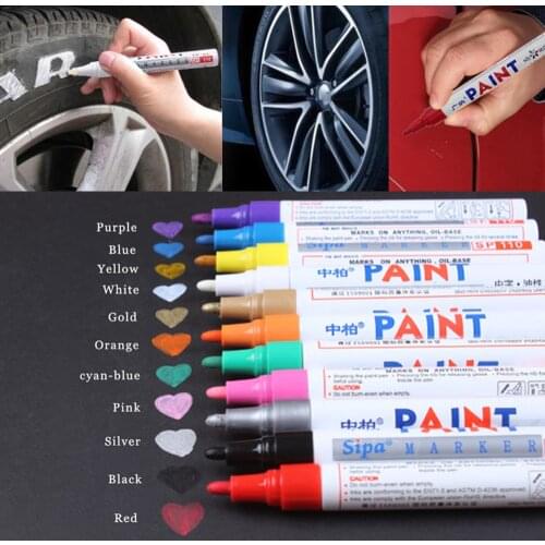 Waterproof Paint Car Care Wheel Tire Pen Mark Auto Rubber Tyre Tread DIY Album Black Card Metal Permanent Paint Marker