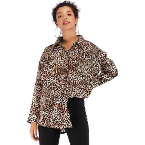 Spring Autumn Woman Blouse European Style Long Sleeve Shirts Female Leopard Elegant Woman Top Blouse