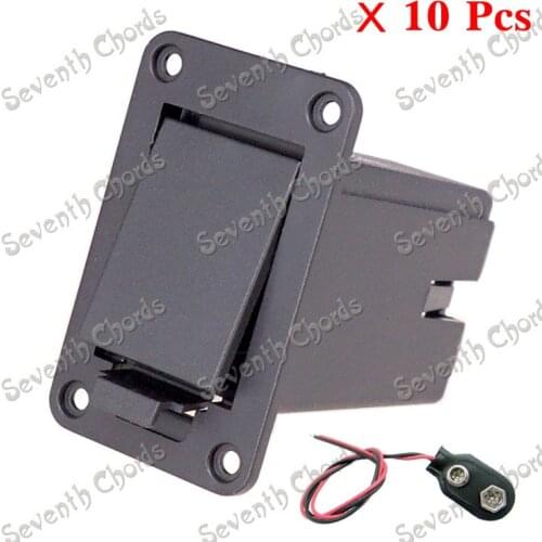 10 Sets Active Bass Guitar Humbucker Picku 9V Battery Box/Holder/Case/Compartment Cover with Battery Clip Buckle (LG-009)