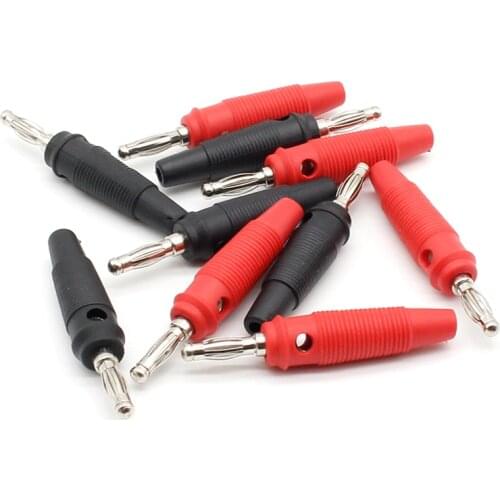 10Pcs/lot 4MM Nickel-plated Soft Rubber Plug Connector Banana Head Audio Socket Speaker Cable Power Amplifier Solder-free Plugs