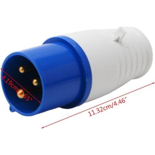 16 Amp 3 Pin Industrial Plug 220-250V Weatherproof IP44 2P+E 3Phase 16A