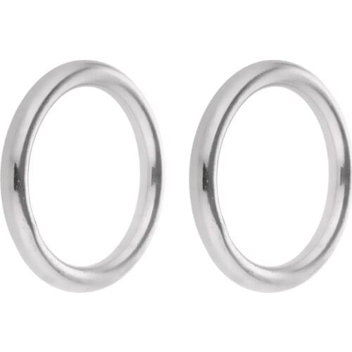 2pcs Strength Marine 304 Stainless Steel Welded Round O Rings Boat Rigging Hardware