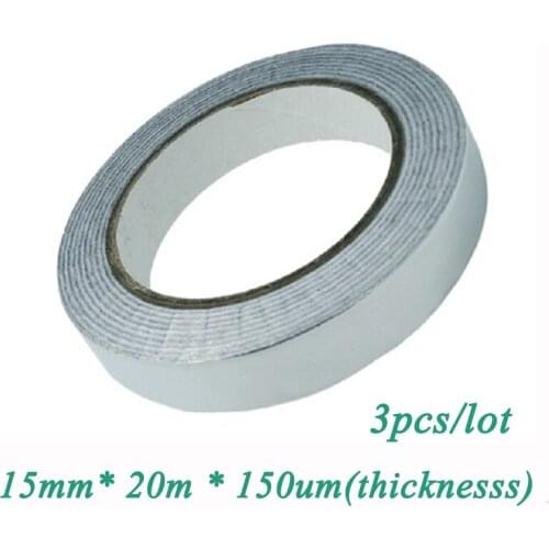 3pcs/lot 15mm*20m*0.15mm EMI Shielding Shield Tape Aluminum Foil tape High Temp Resistant adhesive tape