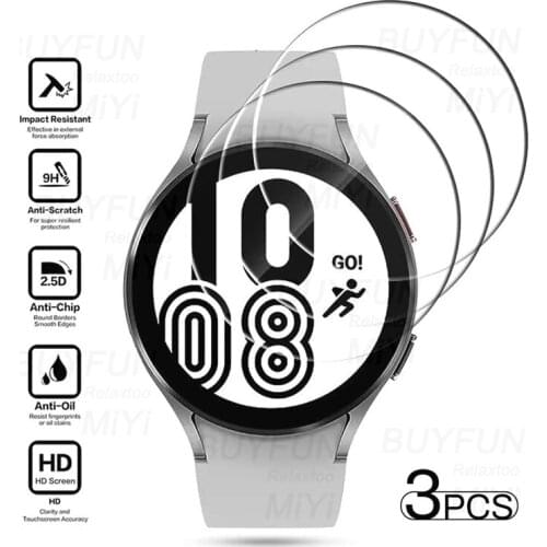 For galaxy watch 4 glass protective glass for samsung watch4 classic 46mm 44mm 40mm 42mm safety armor screen protector film 3pcs