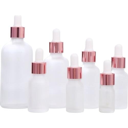 5-100ml Dropper Bottle Frosted Glass Empty Cosmetic Packaging Container Aromatherapy Liquid Pipette Essential Oil Bottles Travel