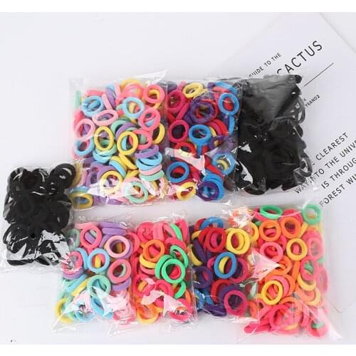 50pcs ChildrenS Hair Tie Colorful Seamless Hairband No Crease Elastic Ponytail Holder Rope Tie Scrunchie Hair Accessories Gifts