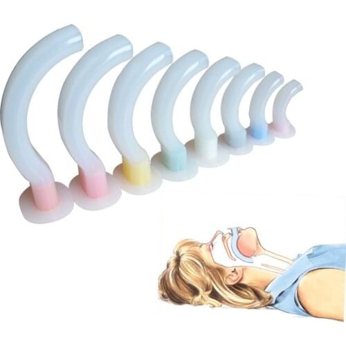 8pcs/lot Disposable Oral Air Way White MultiColor Coded Guedel Airway Tube For First Aid Airway Using for Throat blockage