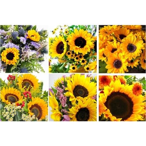 DIY 5D Diamond Painting Cross Stitch Full Drill Square Flower Diamond Embroidery Sunflower Mosaic Rhinestones Kits Home Decor