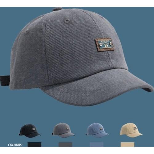 Trend Solid Color Short Brim Baseball Caps for Women Men Simple Streetwear Face Cap with Visor Letter Labeling Blue Dad Hats