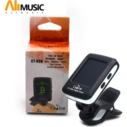 Caline CT-03B Multifunctional Electric Acoustic Guitar Tuner Digital Tuner LCD Clip-On Chromatic Guitar Bass Ukulele Violin