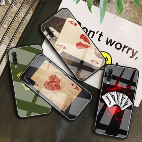 Poker Tempered Glass Case For Samsung Galaxy A 10S 10E 20S 20E 30S 40 50S 60 70 80 90 6 7 8 Shell