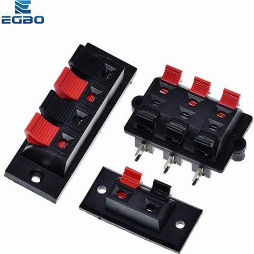 EGBO 1PCS 2 4 6 Way Spring Push Release Connector Speaker Terminal Strip Block