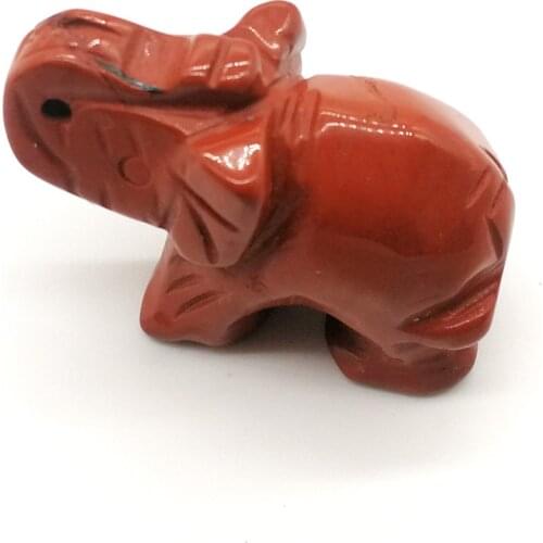 1.5 Inch Natural Gemstones Red Jasper Elephant Figurine Carved Craft Mini Animals StonesCrystals Statues ForKids Room Decor