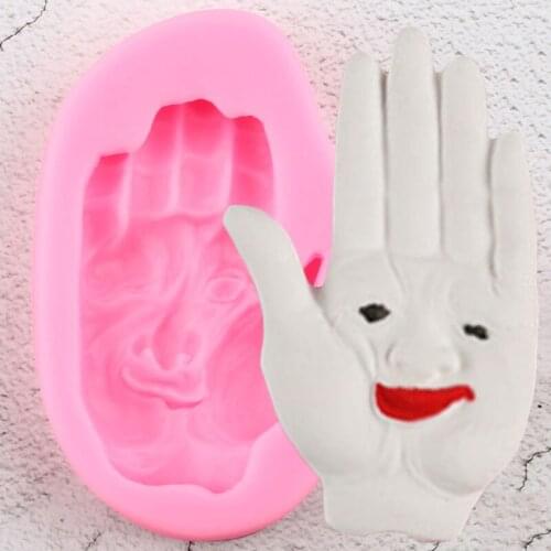Halloween Hand Shape Silicone Mold DIY Woman Face Cupcake Topper Fondant Cake Decorating Tools Candy Chocolate Gumpaste Moulds