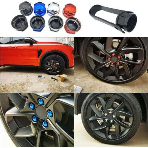 20Pcs Car Tyre Wheel Nuts Covers Tire Bolt Head Cap Protective Auto Caps Hub Screw Protector Fit for Geely Volvo-Lynk