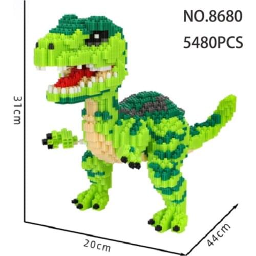 5480pcs Small and Medium Particle Dinosaur Building Blocks DIY Adult Decompression Toy Dinosaur Model Assembled Building Blocks