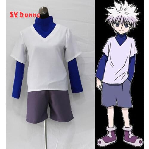 Hunter x Hunter Killua Zoldyck Cosplay Costume Custom Made Cosplay suit Killua Zoldyck uniform Top + trousers