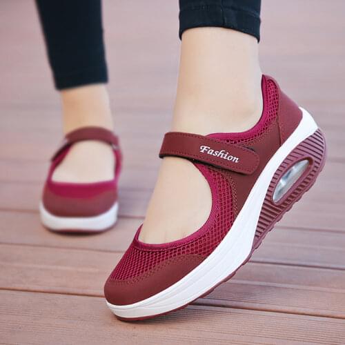 Summer Women Flat Platform Shoes Woman Casual Mesh Breathable Slip on Fabric Sneakers Shoes for Women Female Mary Jane Shoe