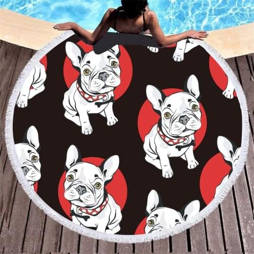 3D Printed Beach Towel With A Diameter Of 150cm Round Towel With Tassel Absorbent Sunscreen Blanket, Beach Towels