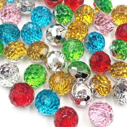 40pcs Mix Color Round Acrylic Buttons Apparel Sewing Supplies Garment Accessories DIY Crafts PT327