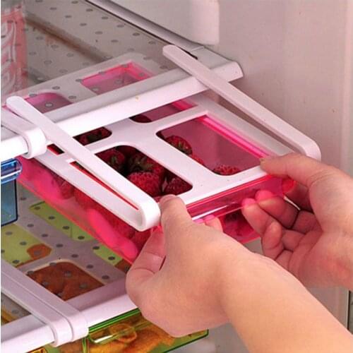 Kitchen Refrigerator Storage Boxes Food Containers Fresh Spacer Layer Storage Rack Pull-out Drawer Large Sort Organizers