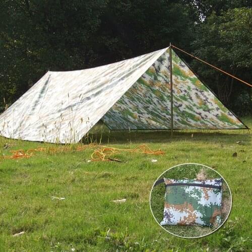 MENFLY 3x3m Camping Awning Wear-resistant Oxford Camouflage Tent Floor Cloth Windproof Rainproof Sunshade Canopy Picnic Mat