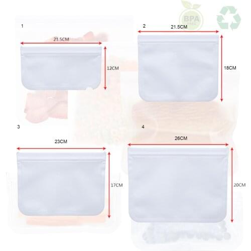Reusable Food Storage Bags Food Grade PEVA Lunch Bags Sandwich Snack Bags