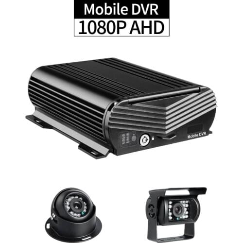 Mobile DVR Truck 4 Channel 1080P Bus MDVR Recorder 2TB Loop Video with AHD 2.0MP Front/Rear View Camera for Vehicle Car Taxi