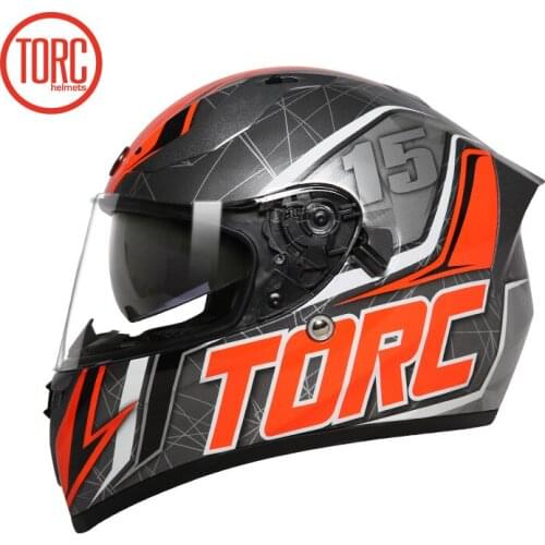 TORC T18 double lens full face motorcycle helmet DOT ECE approved aerodynamic design moto helmet