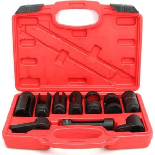 10pcs Sensor & Sending Unit Socket Set Oxygen Sensor Socket Hand Tool Set